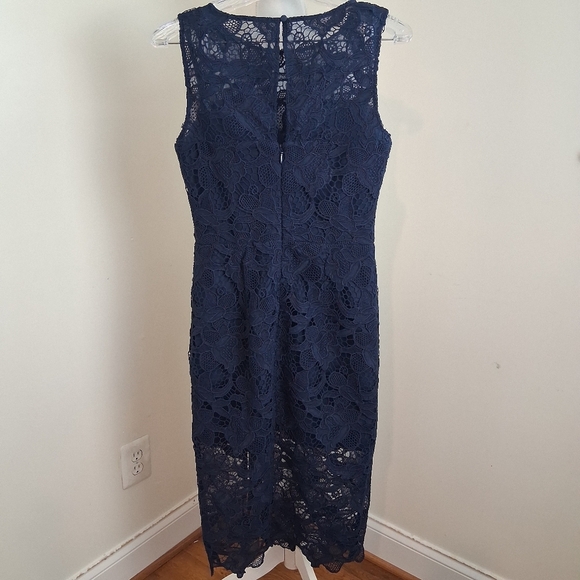 Dress The Population Avianna Rose Lace Sleeveless Navy Dress Size Small - Picture 2 of 9